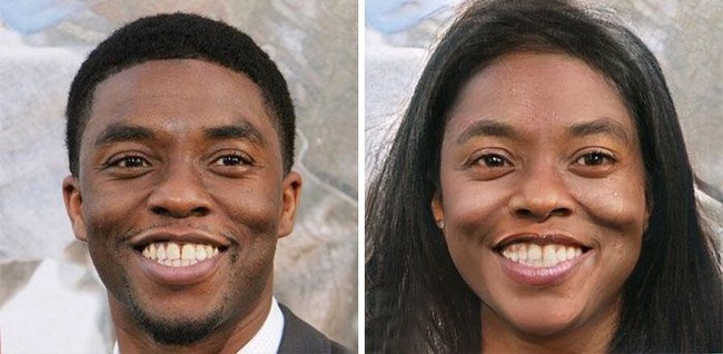Chadwick Boseman si Black Panther dalam versi wanita tampil apa adanya tanpa makeup. Foto: Dok. FaceApp