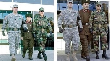 Tentara Korut dikatakan bertubuh pendek dibanding tentara Korsel, apalagi AS. Tapi di sini tampak diperbesar. Foto: Istimewa