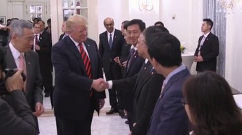 Trump disambut oleh pejabat-pejabat negara di Singapura. (Foto: Instagram)