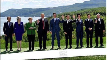 Trump bersama dengan pemimpin negara saat gelaran acara G7 Summit di Kanada. (Foto: Instagram)