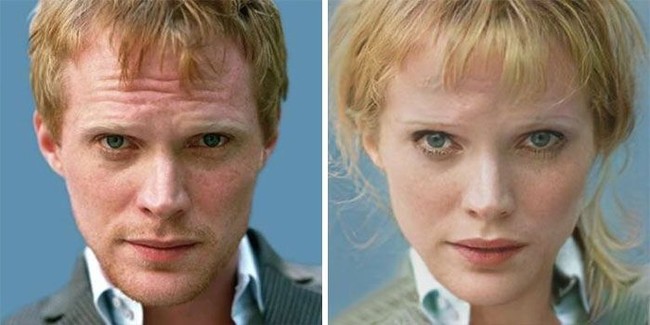 Versi wanita Paul Bettany sebagai Vision. Foto: Dok. FaceApp