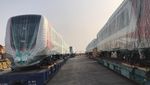 Enam Gerbong LRT Jakarta dari Korsel Kembali Tiba