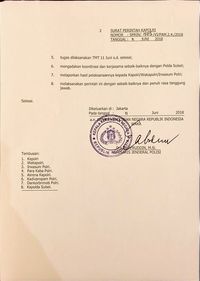  Surat perintah Wakapolri Polri soal pembentukan Tim Khusus Bantu Polda Sulsel Tangani Pilkada (Foto: Dok. Istimewa)