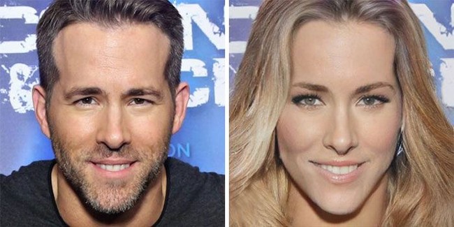 Banyak yang bilang versi wanita Ryan Reynolds mirip istrinya, Blake Lively. Foto: Dok. FaceApp