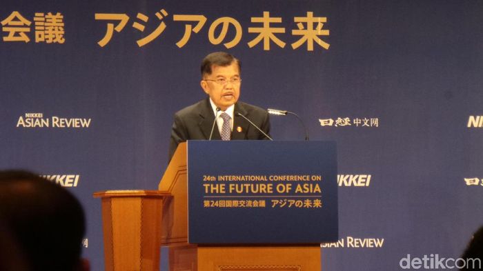 Foto: Wapres JK jadi pembicara di konferensi Future of Asia di Tokyo. (Niken-detikcom) Foto: Wapres JK jadi pembicara di konferensi Future of Asia di Tokyo. (Niken-detikcom)