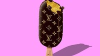 Selain itu, Alessio sering menggabungkan desain brand ternama seperti Louis Vuitton jadi es krim emas berlapis cokelat yang keren. Foto: Instagram @alessiofdesign