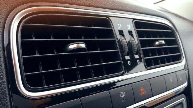 Car air conditioning. The air flow inside the car. Detail interior of car