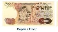 Uang kertas pecahan Rp 5.000/TE 1980. Istimewa/Dok. Bank Indonesia.