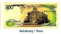 Uang kertas pecahan Rp 500/TE 1988. Istimewa/Dok. Bank Indonesia.