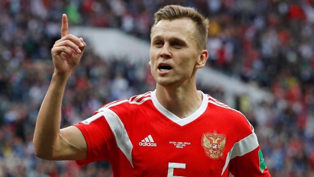 Denis Cheryshev mencetak dua gol ke gawang Arab Saudi.