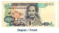 Uang kertas pecahan Rp 1.000/TE 1980. Istimewa/Dok. Bank Indonesia.