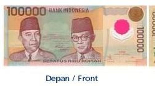 Uang pecahan Rp 100.000 yang ditarik BI