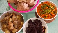 Nggak mau kalah, @keke_huang juga sudah siap dengan hidangan Lebaran di rumahnya. Ada ketupat ditemani buncis wortel, opor ayam kering dan rendang. Nyammm! Foto: Instagram