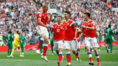 Pesta Lima Gol Rusia ke Gawang Arab Saudi