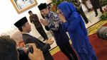 Foto: AHY-Annisa Salam-salaman dengan Jokowi di Istana Bogor