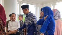 AHY dan Anisa tampak tiba di Istana Kepresidenan Bogor, Jawa Barat, pukul 09.40 WIB, Jumat (15/6/2018).  (Foto: Ray Jordan/detikcom)