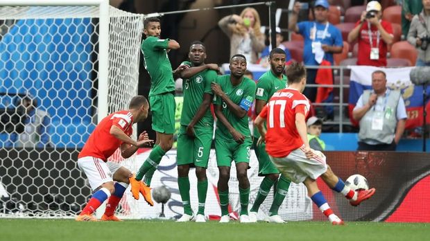 Arab Saudi gagal menciptakan shot on target saat dikalahkan Rusia.