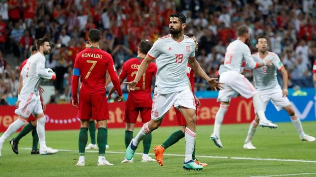 Timnas Spanyol ditahan imbang Portugal di laga kedua di Piala Dunia 2018. 