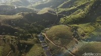 Hamparan perkebunan teh yang hijau menyejukan sejauh mata memandang, hamparan kebun teh terlihat jelas di kaki Gunung Wayang. (Wisma Putra/detikTravel)