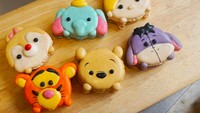 Karakter Disney Tsum Tsum tak luput jadi inspirasi tema macaron. Cute banget melihat sosok Tiger dan Winnie the Pooh yang masih bayi. Foto: Instagram @i_am_macaron