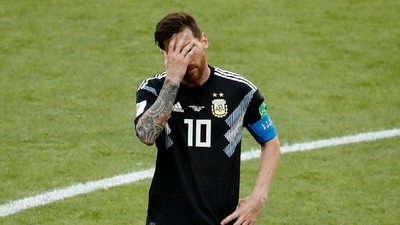 Wajah Lesu Lionel Messi Usai Argentina Diimbangi Islandia