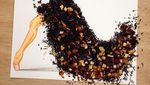 Keren! Seniman Ini Bikin Gambar Model yang Pakai Gaun Makanan