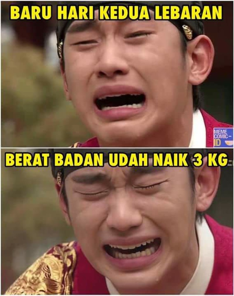 Meme berat badan naik usai lebaran.
