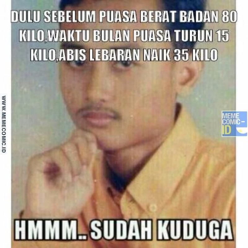 Meme berat badan naik usai lebaran.