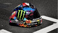 Lorenzo mengenakan helm spesial di MotoGP Catalunya akhir pekan kemarin.  Foto: Instagram/jorgelorenzo99
