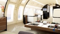 Embraer Lineage 1000E senilai US$ 53 juta ini memiliki interior yang luas. Interior pesawat bisa didesain sedemikian rupa sesuai keinginan pemiliknya. Foto: Dok. Businessinsider
