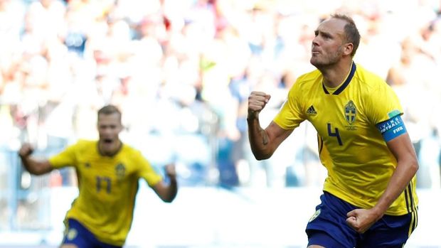 Andreas Granqvist mencetak gol kemenangan timnas Swedia atas Korea Selatan.