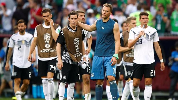 Timnas Jerman menelan kekalahan di laga pertama Piala Dunia 2018.