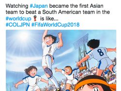 Jepang Kandaskan Kolombia, Meme Tsubasa Bertebaran