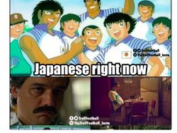 Jepang Kandaskan Kolombia, Meme Tsubasa Bertebaran
