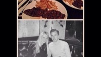 Ini nih momen romantis Kane dan Katie saat santap malam berdua. Steak dan kentang goreng jadi pilihan mereka. Foto: Instagram Harry Kane