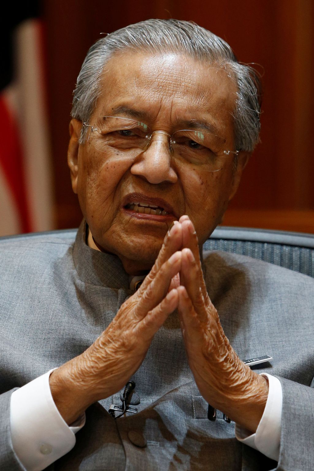 Malaysia's Prime Minister Mahathir Mohamad speaks during an interview with Reuters in Putrajaya, Malaysia June 19, 2018. REUTERS/Lai Seng Sin