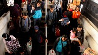 Dari data yang diterima detikcom dari Posko Humas Stasiun Pasar Senen, hari Senin (18/6) dibanding hari ini, hari ini penumpang yang turun di Pasar Senen meningkat sekitar 1000 penumpang.