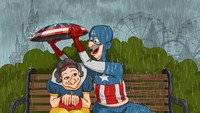 Bukan Black Widow yang dipilih oleh Captain America untuk menemaninya hingga usia tua, melainkan Snow White. Dok. Instagram/_lesya_guseva_