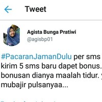 Harus boros pulsa dulu biar dapet gratis SMS tapi malah jadinya mubazir karena si pacar malah tidur. Foto: Twitter