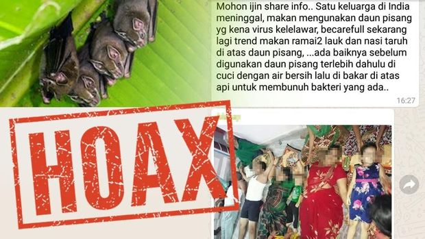 Informasi satu keluarga yang tewas karena daun pisang itu hoax.