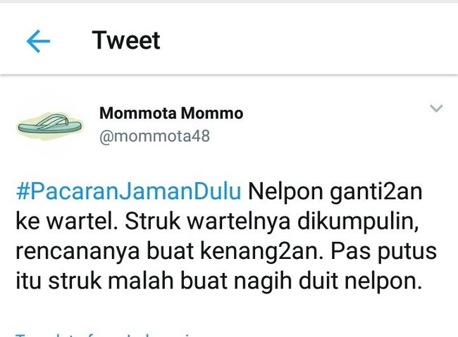 Ketika wartel (warung telepon) masih berjaya pada masanya. Foto: Twitter