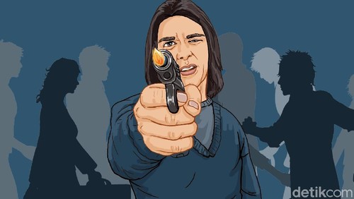 seorang pria menembak