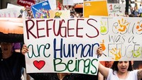 Trump mendapat tekanan kuat dari berbagai kalangan baik politik, agama dan dunia terkait pemisahan orang tua dengan anak-anak imigran. Pemisahan bertujuan untuk memerangi imigran ilegal yang berusaha masuk ke AS. Istimewa/Michael Brochstein/SOPA Images/LightRocket via Getty Images.