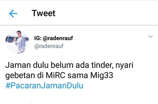 Anak-anak generasi 90-an pasti tahu apa itu MiRC atau Mig33 Foto: Twitter