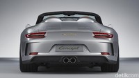 Bagian belakang Porsche 911 Speedster Concept. Mobil ini mengingatkan kita pada pendahulunya seperti Porsche 356 1500 Speedster. Foto Porsche