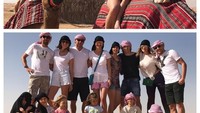 Potret Luka Modric bersama keluarganya saat naik unta di padang pasir. Tapi, dia tidak menyertakan lokasinya (lukamodric10/Instagram)