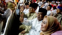 Ketua Umum Partai Gerindra  Prabowo Subianto terlihat hadir di arena debat Pilgub Jabar 2018.