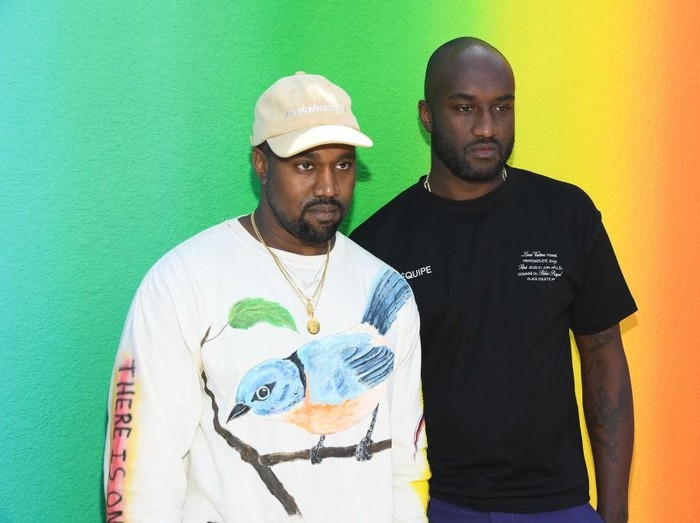 PARIS, FRANCE - JUNE 21:  Kanye West and Stylist Virgil Abloh pose after the Louis Vuitton Menswear Spring/Summer 2019 show as part of Paris Fashion Week on June 21, 2018 in Paris, France.  (Photo by Bertrand Rindoff Petroff/Getty Images)