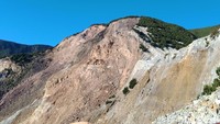 Saya sampai di Papandayan sekitar pukul 15.00 WIB. Sampai di gerbang, kami harus membayar tiket Rp 58 ribu untuk biaya masuk serta parkir. Biaya itu sudah termasuk dengan asuransi (Niken Purnamasari/detikTravel)