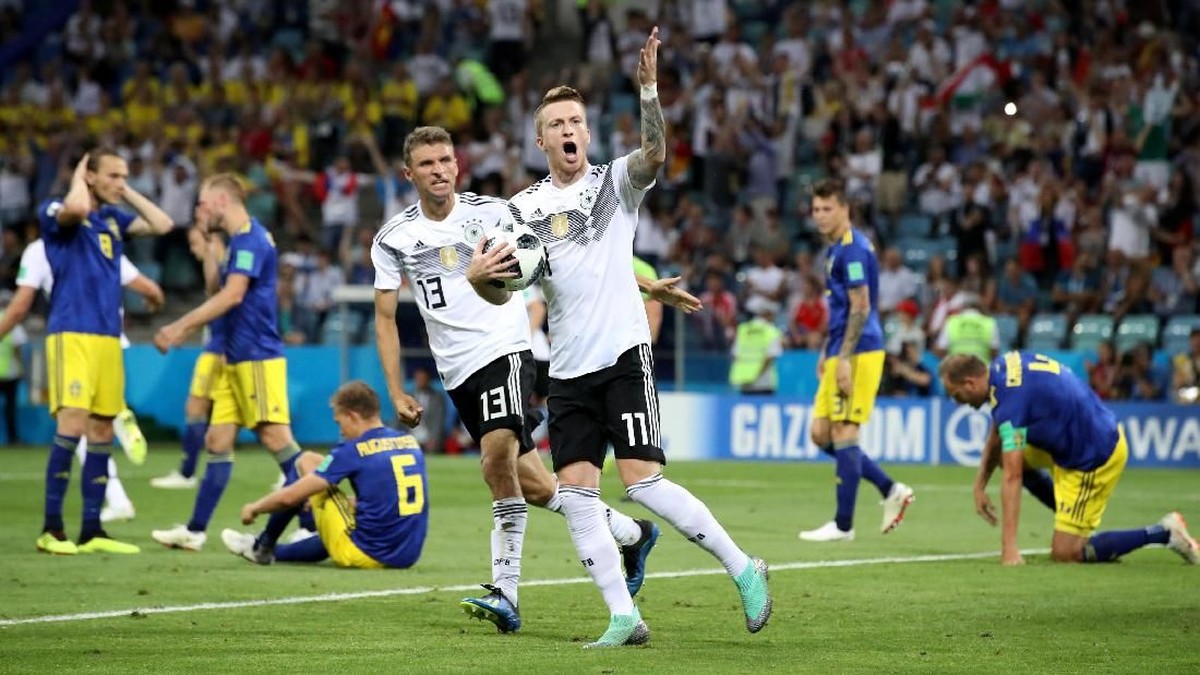 Jerman dituduh mengejek Swedia usai menang dramatis 2-1. (Foto: Francois Lenoir/Reuters)
